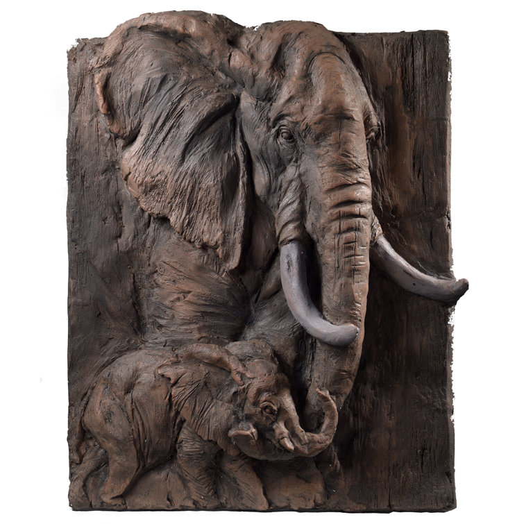 Gaspo 3D in Wood Optics Elephants Wall Décor Wayfair.co.uk